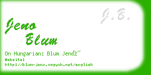 jeno blum business card